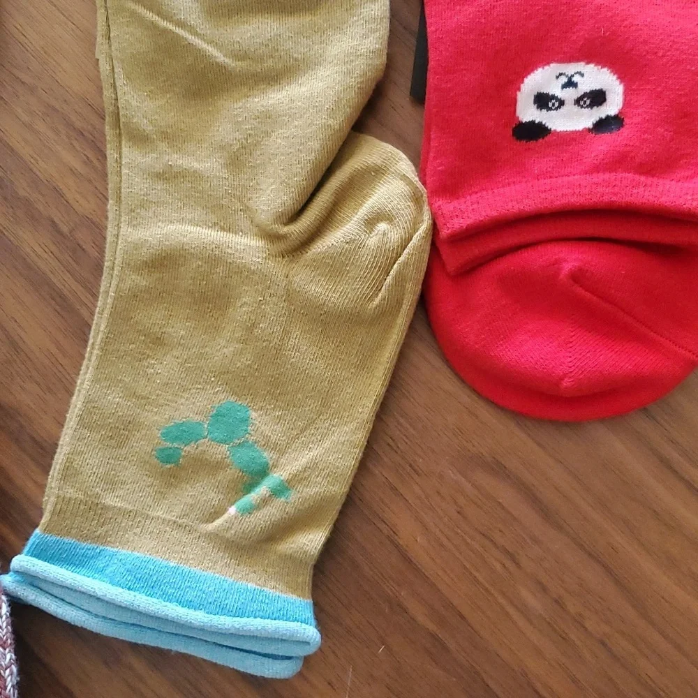 2 pairs Urban Outfitters Thin ankle socks Panda & Cactus 🌵 - Picture 3 of 5
